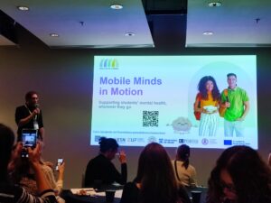 One speaker at the A Mental Health Transformation in Student Mobility session during the EAIE 2026 conference in Glasgow